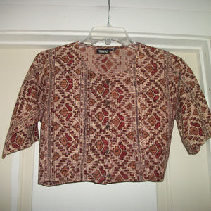 Y2K STYLED EXOTIC BOHO BOLLYWOOD COTTON MIDRIFF BLOUSE M